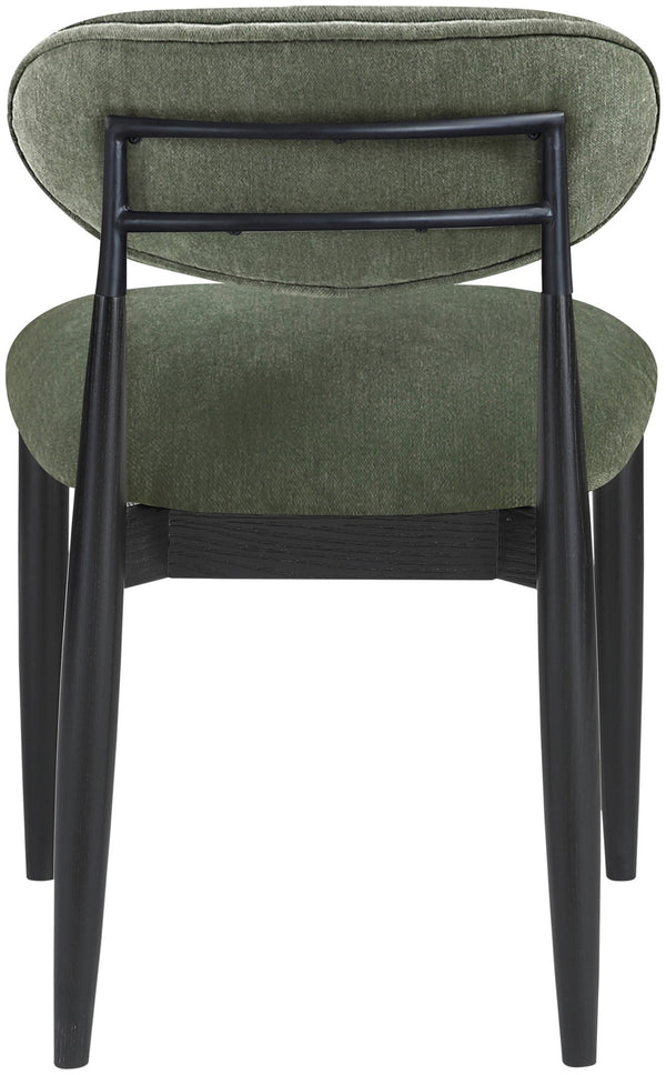 Meridian Furniture Riccio Olive Performance Fabric Dining Chair with Ash Frame and Matte Black Accents 11025Olive-SC