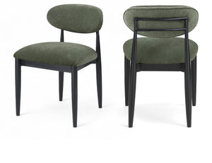 Meridian Furniture Riccio Olive Performance Fabric Dining Chair with Ash Frame and Matte Black Accents 11025Olive-SC