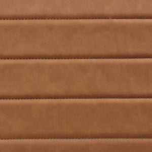 Meridian Furniture Aimee Channel Tufted Vegan Leather Dining Arm Chair with Sturdy Frame for Modern Rooms Cognac 11026 11026Cognac-AC