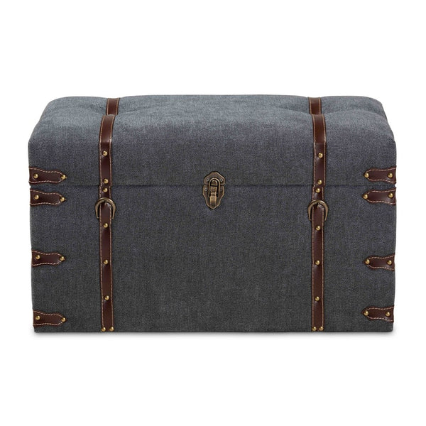 Baxton Studio Baxton Studio Palma Grey Fabric Storage Trunk Ottoman - Stylish, Multifunctional Seating & Storage Solution JY20A10L-Grey-Trunk Otto