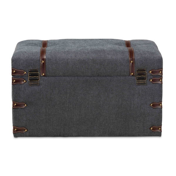 Baxton Studio Baxton Studio Palma Grey Fabric Storage Trunk Ottoman - Stylish, Multifunctional Seating & Storage Solution JY20A10L-Grey-Trunk Otto