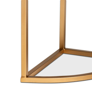 Baxton Studio Baxton Studio Luxe Green Velvet Console Table with Faux Marble Top & Gold Accents for Small Spaces JY20A157-Green/Gold-Console