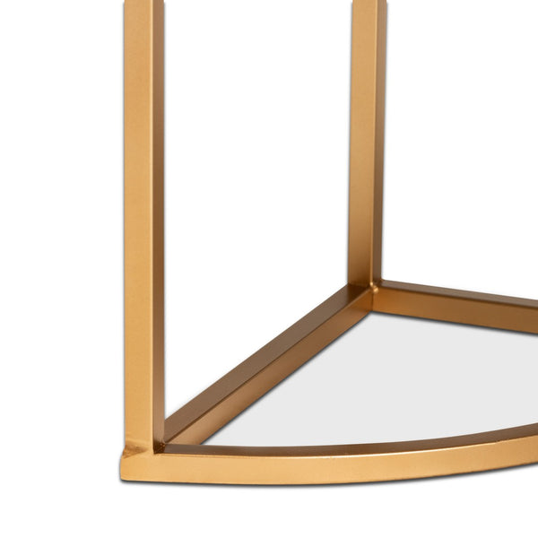 Baxton Studio Baxton Studio Luxe Green Velvet Console Table with Faux Marble Top & Gold Accents for Small Spaces JY20A157-Green/Gold-Console