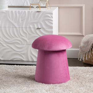 Crestview Collection Modern Velvet Ottoman: Stylish Mushroom-inspired Accent With Hidden Storage For Chic Living Spaces Pink Solid Wood Evfzr3907hpnk