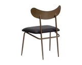 Gibbons Dining Chair - Antique Brass - Charcoal Black Leather 110368 Sunpan