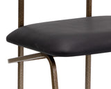 Gibbons Dining Chair - Antique Brass - Charcoal Black Leather 110368 Sunpan