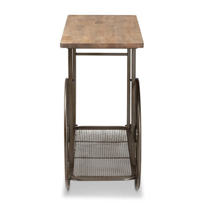 Baxton Studio Baxton Studio Terence Vintage Rustic Industrial Console Table with Wheels for Entryway & Living Room JY20A074-Natural/Black-Console