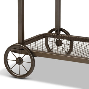 Baxton Studio Baxton Studio Terence Vintage Rustic Industrial Console Table with Wheels for Entryway & Living Room JY20A074-Natural/Black-Console