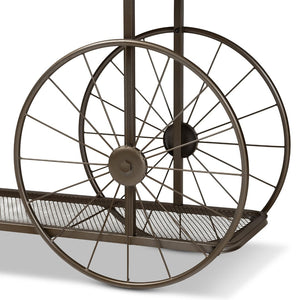 Baxton Studio Baxton Studio Terence Vintage Rustic Industrial Console Table with Wheels for Entryway & Living Room JY20A074-Natural/Black-Console