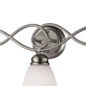 Thomas Lighting Chatham 3 Light Vanity Fixture Brushed Nickel Curved Arms Opaque Glass Bath 1103BB/20