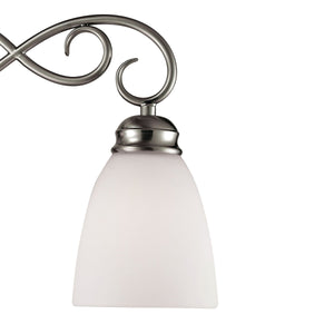 Thomas Lighting Chatham 3 Light Vanity Fixture Brushed Nickel Curved Arms Opaque Glass Bath 1103BB/20