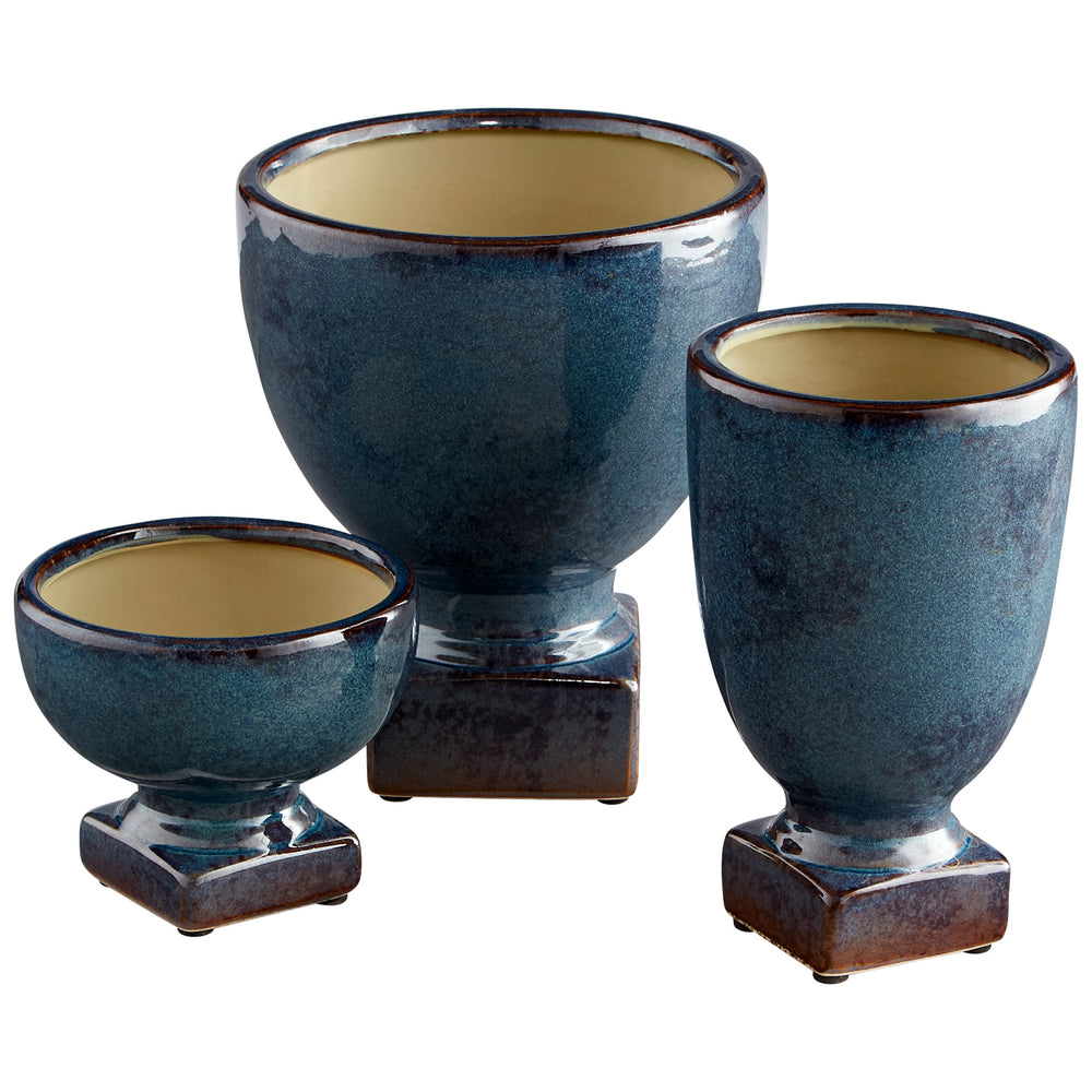 Big Sky Planter Blue Glaze 11045 Cyan Design