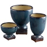 Big Sky Planter Blue Glaze 11047 Cyan Design