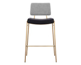 Brinley Barstool - Gold - Nightfall Black / Chacha Grey 110472 Sunpan