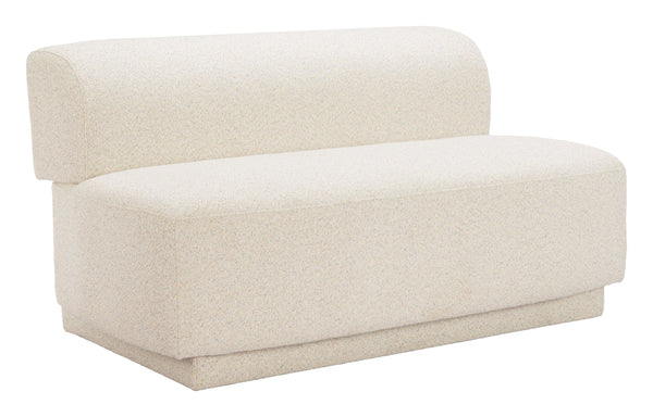 Zuo Modern Anese Shearling Fabric Loveseat with Pine Frame for Lounge and Reception Spaces 110484