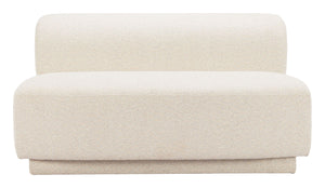 Anese Shearling Fabric Loveseat with Pine Frame for Lounge and Reception Spaces