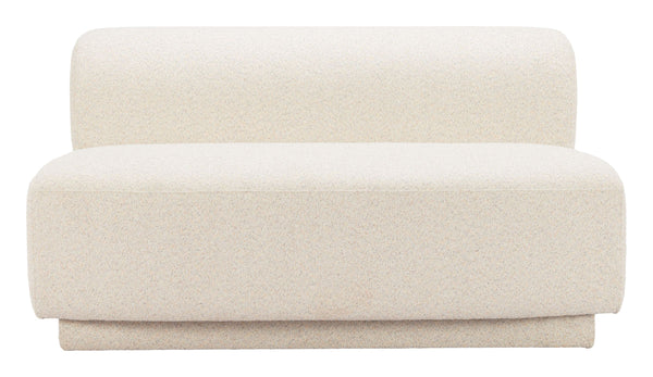 Anese Shearling Fabric Loveseat with Pine Frame for Lounge and Reception Spaces