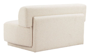 Anese Shearling Fabric Loveseat with Pine Frame for Lounge and Reception Spaces
