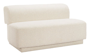 Anese Shearling Fabric Loveseat with Pine Frame for Lounge and Reception Spaces