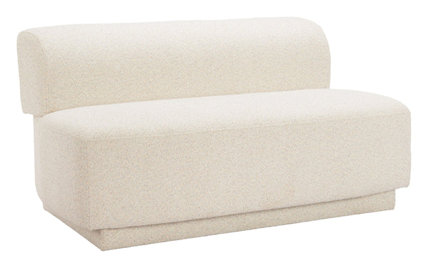 Anese Shearling Fabric Loveseat with Pine Frame for Lounge and Reception Spaces