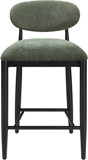 Meridian Furniture Riccio Olive Polyester Counter Stool with Ash Wood Frame for Kitchen Islands 11049Olive-C
