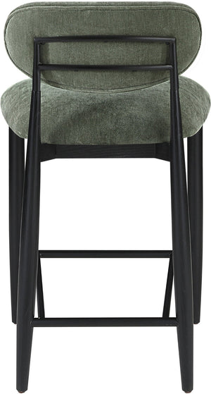 Meridian Furniture Riccio Olive Polyester Counter Stool with Ash Wood Frame for Kitchen Islands 11049Olive-C