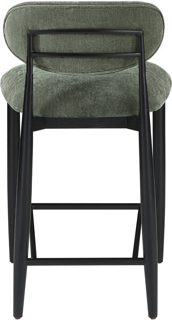 Meridian Furniture Riccio Olive Polyester Counter Stool with Ash Wood Frame for Kitchen Islands 11049Olive-C