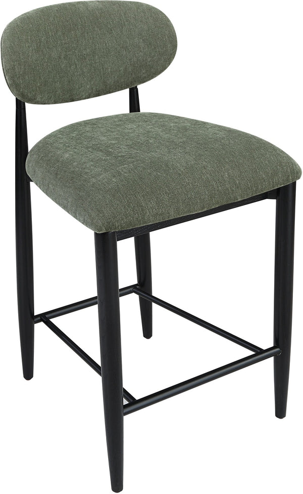 Meridian Furniture Riccio Olive Polyester Counter Stool with Ash Wood Frame for Kitchen Islands 11049Olive-C