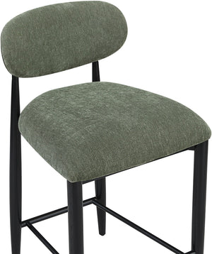 Meridian Furniture Riccio Olive Polyester Counter Stool with Ash Wood Frame for Kitchen Islands 11049Olive-C