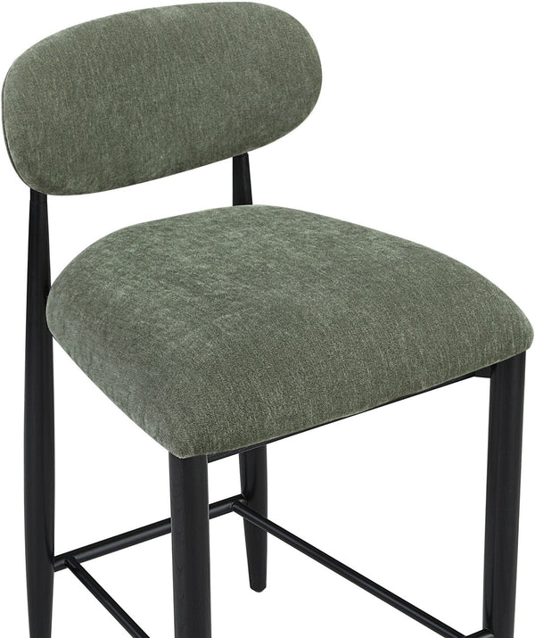 Meridian Furniture Riccio Olive Polyester Counter Stool with Ash Wood Frame for Kitchen Islands 11049Olive-C