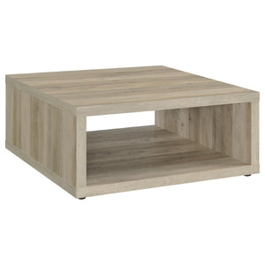 English Elm Hermosa Rustic Open Shelf Coffee and End Table Set for Farmhouse Living Rooms Pine Wood B062S01526