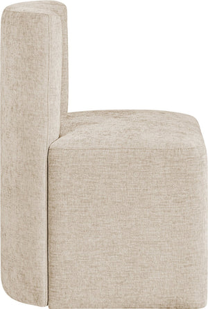 Meridian Furniture Duvina Chenille Upholstered Dining Chair with Solid Wood Frame for Modern Rooms Beige 11050Beige-C