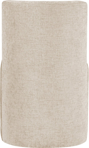 Meridian Furniture Duvina Chenille Upholstered Dining Chair with Solid Wood Frame for Modern Rooms Beige 11050Beige-C