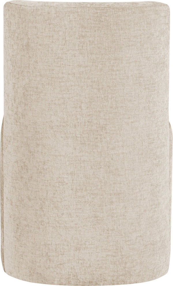 Meridian Furniture Duvina Chenille Upholstered Dining Chair with Solid Wood Frame for Modern Rooms Beige 11050Beige-C