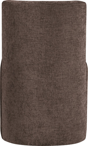 Meridian Furniture Duvina Chenille Upholstered Dining Chair with Solid Wood Frame for Modern Rooms Brown 11050Brown-C