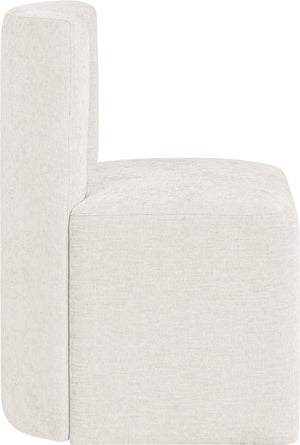 Meridian Furniture Duvina Chenille Upholstered Dining Chair with Solid Wood Frame for Modern Rooms Cream 11050Cream-C