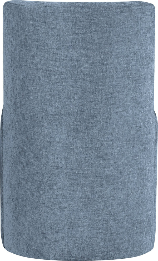 Meridian Furniture Duvina Chenille Upholstered Dining Chair with Solid Wood Frame for Modern Rooms Light Blue 11050LtBlu-C