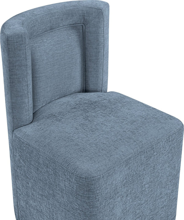 Meridian Furniture Duvina Chenille Upholstered Dining Chair with Solid Wood Frame for Modern Rooms Light Blue 11050LtBlu-C
