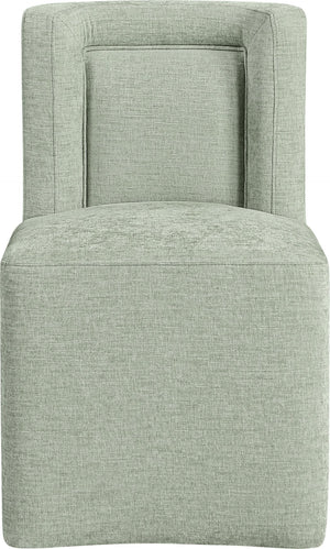Meridian Furniture Duvina Chenille Upholstered Dining Chair with Solid Wood Frame for Modern Rooms Mint 11050Mint-C