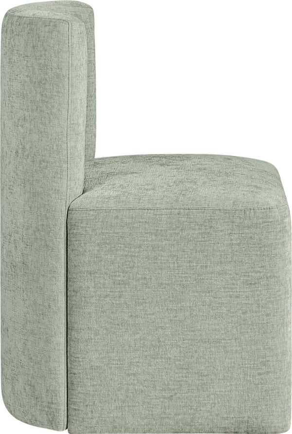 Meridian Furniture Duvina Chenille Upholstered Dining Chair with Solid Wood Frame for Modern Rooms Mint 11050Mint-C