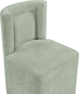 Meridian Furniture Duvina Chenille Upholstered Dining Chair with Solid Wood Frame for Modern Rooms Mint 11050Mint-C