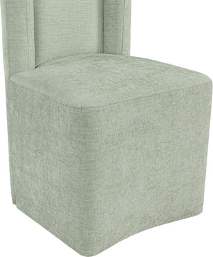 Meridian Furniture Duvina Chenille Upholstered Dining Chair with Solid Wood Frame for Modern Rooms Mint 11050Mint-C