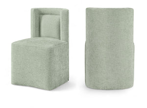 Meridian Furniture Duvina Chenille Upholstered Dining Chair with Solid Wood Frame for Modern Rooms Mint 11050Mint-C