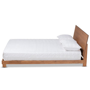 Baxton Studio Baxton Haines Modern Queen Platform Bed in Walnut Brown – Stylish, Durable, Low-Profile Design! MG-0050-Ash Walnut-Queen