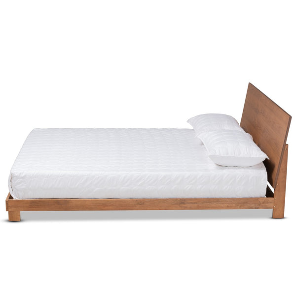 Baxton Studio Baxton Haines Modern Queen Platform Bed in Walnut Brown – Stylish, Durable, Low-Profile Design! MG-0050-Ash Walnut-Queen