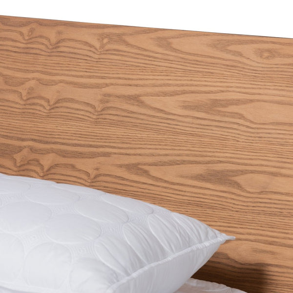 Baxton Studio Baxton Haines Modern Queen Platform Bed in Walnut Brown – Stylish, Durable, Low-Profile Design! MG-0050-Ash Walnut-Queen