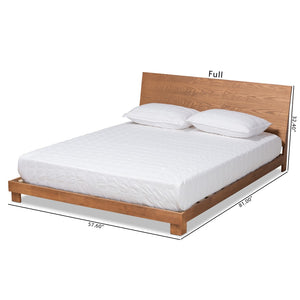 Baxton Studio Baxton Haines Modern Queen Platform Bed in Walnut Brown – Stylish, Durable, Low-Profile Design! MG-0050-Ash Walnut-Queen