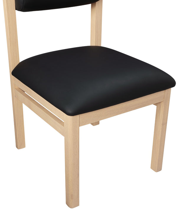 Meridian Furniture Roundhill Art Deco Upholstered Dining Chair with Solid Wood Frame for Elegant Rooms 11052 Black Vegan Leather 11052Black-C
