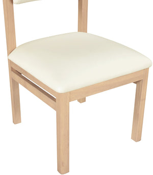 Meridian Furniture Roundhill Art Deco Upholstered Dining Chair with Solid Wood Frame for Elegant Rooms 11052 Cream Vegan Leather 11052Cream-C