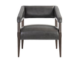 Carlyle Lounge Chair - Brentwood Charcoal Leather 110530 Sunpan